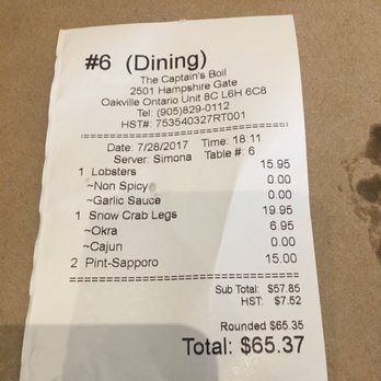 The Captain's Boil - Worth MAYBE half of this. - Cajun/Creole Near Me - Oakville, Ontario The Captain's Boil - Worth MAYBE half of this. - Cajun/Creole Near Me - Oakville, Ontario