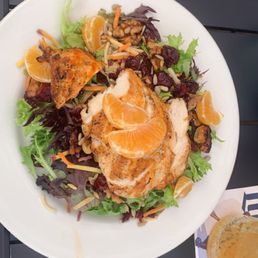 The house salad with chicken The house salad with chicken