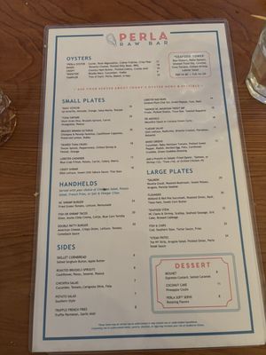 Menu photo 1 Perla Raw Bar Wilmington, NC