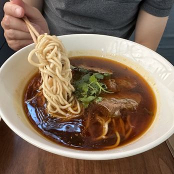 Ho Foods - "Red Cooked" Beef Noodle Soup (thin noodles, which I liked better than the thick option bc they were a little overcooked like I like them) - Taiwanese Near Me - New York, New York