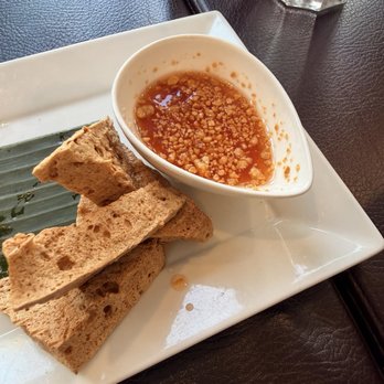 Thai House Restaurant - Fried tofu (partially eaten already) - Thai Near Me - Canmore, Alberta