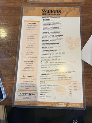 Menu photo 1 Walton's Southern Table Huntsville, AL