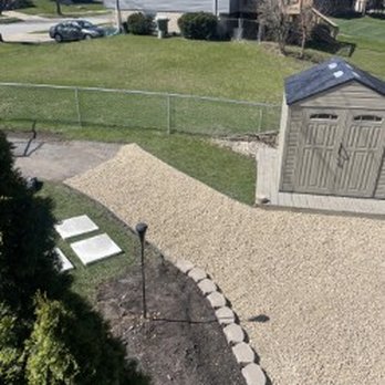 College Students Landscaping - NO more cement, and awesome space for our firepit! - Lawn Services Near Me - Orland Park, Illinois