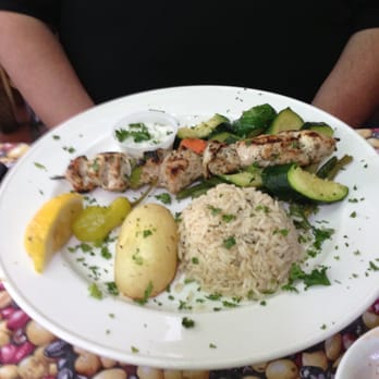 Theo's Restaurant - Tender Chicken Soulvaki Dinner.... so good ! - Greek Near Me - Penticton, British Columbia