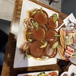 Mariscos El Viejon - Tequila Shots with Oysters in them