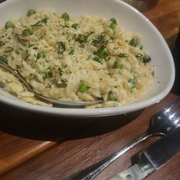 This dish absolutely delicious English pea Orzo cooked perfectly This dish absolutely delicious English pea Orzo cooked perfectly