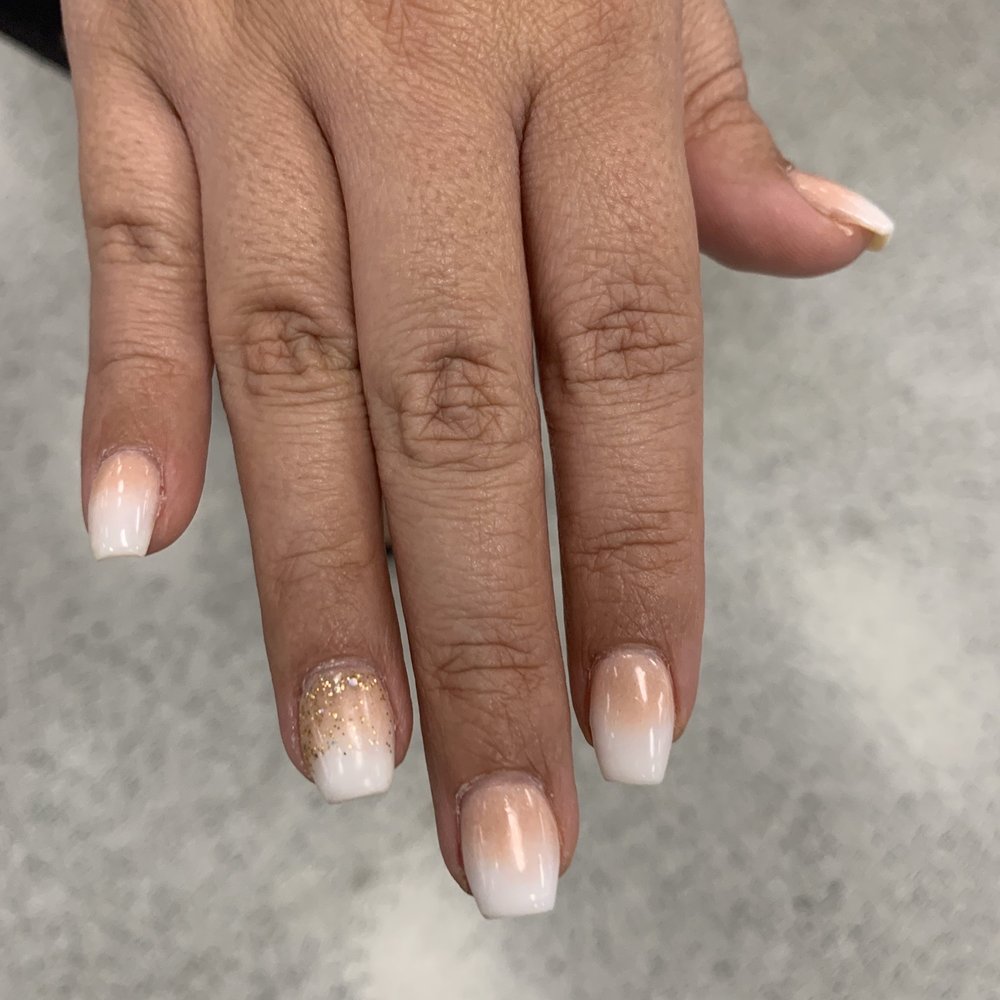 BND Nails Spa - Real nails with ombré gel on top done by Diane I think her name is. - Nail Salons Near Me - Fontana, California