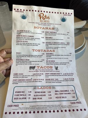 Menu photo 4 Rito's Mexican Food - Mesa Mesa, AZ
