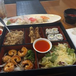 Sushi Sampler Shrimp Teriyaki Bento Box Sushi Sampler Shrimp Teriyaki Bento Box