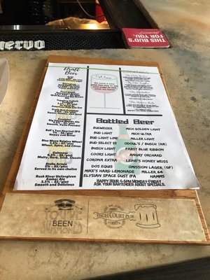 Menu photo 3 High Court Pub Lanesboro, MN