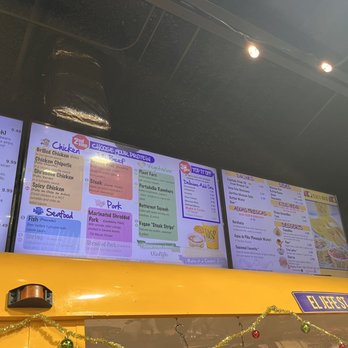 Taco Bus - menus on the side of the bus - Mexican Near Me - Tampa, Florida Taco Bus - menus on the side of the bus - Mexican Near Me - Tampa, Florida