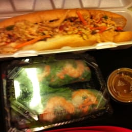 Bulgogi beef banh mi; shrimp summer rolls. Bulgogi beef banh mi; shrimp summer rolls.