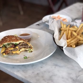 Stanley - Double smoked bacon Burger  deluxe w/ sauce on the side  And French fries - Breakfast & Brunch Near Me - New Orleans, Louisiana