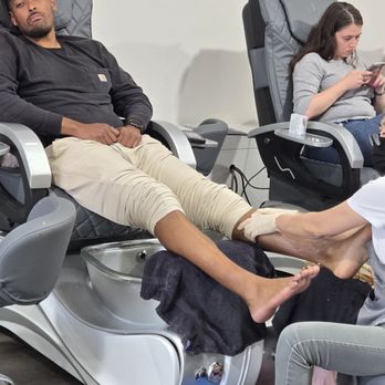 Luchic Nails Bar - My son being pampered - Nail Salons Near Me - Los Angeles, California