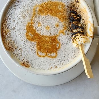 One Twelve Caffe - Hello Kitty Toasted Marshmallow Latte - Coffee & Tea Near Me - Downey, California