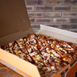 Cottage Inn Pizza - Cottage Inn Pizza Large Deep-dish BBQ Chicken pizza -Sweet Baby Ray's BBQ sauce, grilled chicken, red onion, and bacon, drizz...