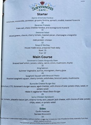 Menu photo 4 Sorensen's Country Cafe Markleeville, CA Menu photo 4 Sorensen's Country Cafe Markleeville, CA