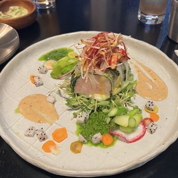 POGU - My 2nd dish. Stuffed crab wrapped in steamed cabbage. A peanut?/sesame? sauce with a hint of either wasabi or horseradish. - Korean Near Me - Daly City, California POGU - My 2nd dish. Stuffed crab wrapped in steamed cabbage. A peanut?/sesame? sauce with a hint of either wasabi or horseradish. - Korean Near Me - Daly City, California
