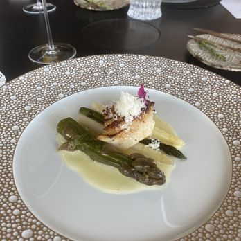 Christopher’s At Wrigley Mansion - Scallop w grilled wild asparagus, petit greens - French Near Me - Phoenix, Arizona