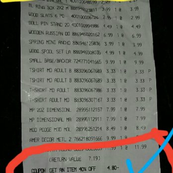 Michaels - Note date and time, no coupon and final total - Arts & Crafts Near Me - Los Angeles, California