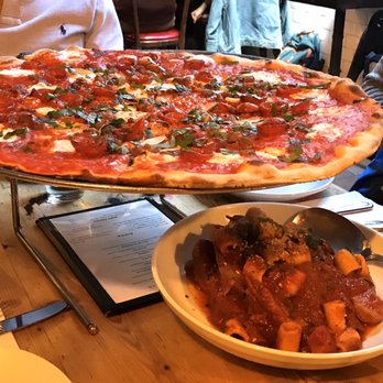 Rubirosa - Rubirosa Supreme Pizza Rigatoni Pasta with Sunday Special Sauce - Italian Near Me - New York, New York Rubirosa - Rubirosa Supreme Pizza Rigatoni Pasta with Sunday Special Sauce - Italian Near Me - New York, New York