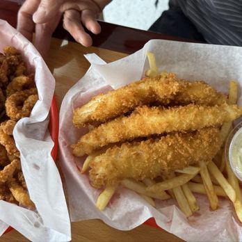 J's Fish and Chips - Cod fish n chips with side of clams - Seafood Near Me - Lincoln City, Oregon