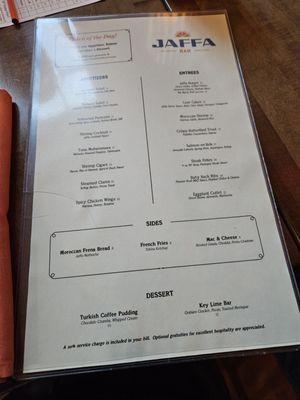 Menu photo 1 Jaffa Bar Philadelphia, PA