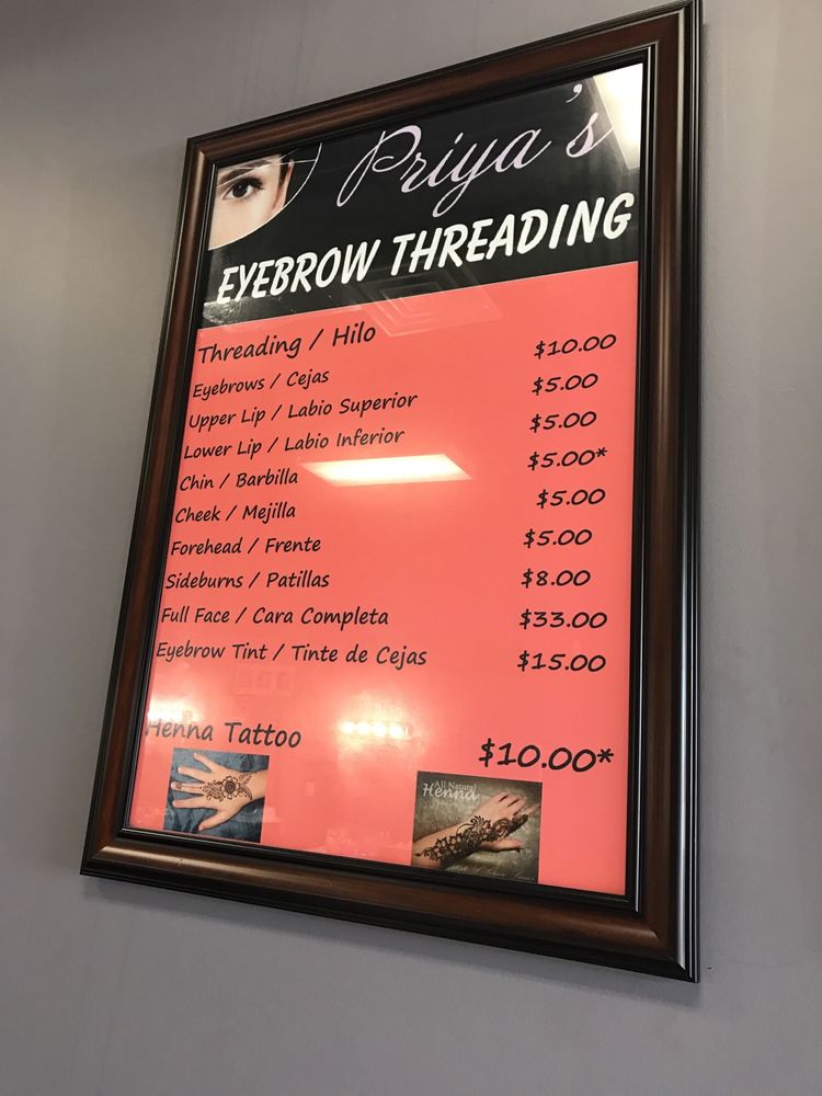 PRIYA’S EYEBROW THREADING Updated June 2024 1310 W Pike Blvd