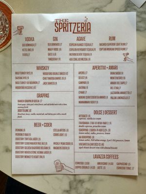 Menu photo 2 Spritzeria Chattanooga, TN Menu photo 2 Spritzeria Chattanooga, TN