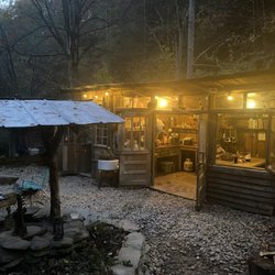 Outside the homey kitchen