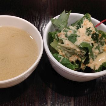 Waraii Sushi - Salad + miso - Japanese Near Me - Oceanside, California