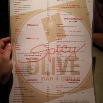Spicy Olive Bar and Grille - Menu side 2 - Italian Near Me - Niagara Falls, Ontario