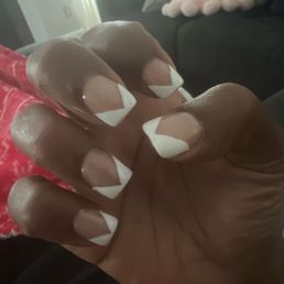 Crooked lines and polish on my fingers. Crooked lines and polish on my fingers.