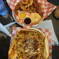 Garage Bar and Grill - Chicken and waffles Cajun chicken pasta