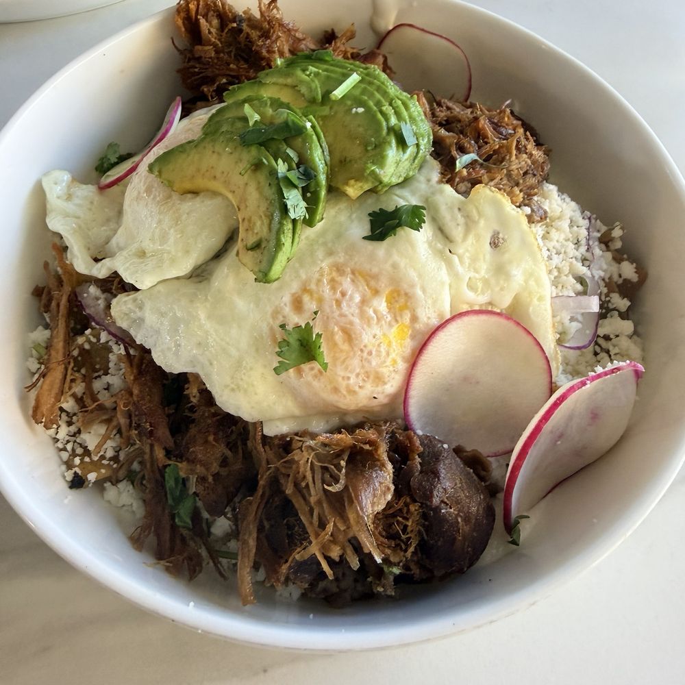 El Bistro By Salt And Pepper - chilaquiles with carnitas - Salad Near Me - Tracy, California El Bistro By Salt And Pepper - chilaquiles with carnitas - Salad Near Me - Tracy, California