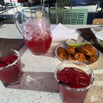 Lazy Dog Restaurant & Bar - Hibiscus margarita pitcher Chicken Crispy Wings - New American Near Me - Corona, California Lazy Dog Restaurant & Bar - Hibiscus margarita pitcher Chicken Crispy Wings - New American Near Me - Corona, California