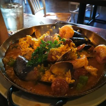 Googie Grill - Paella special with shrimp, chicken, mussels, clams, and sausage. - American Near Me - Seaside, California