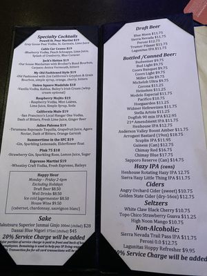 Menu photo 1 Sam's Cable Car Lounge San Francisco, CA Menu photo 1 Sam's Cable Car Lounge San Francisco, CA