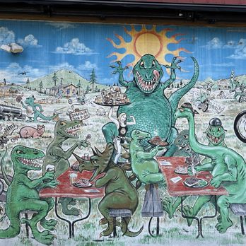 Dinosaur Bar-B-Que - Cute mural - Barbeque Near Me - Syracuse, New York