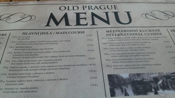 Menu photo 4 Old Prague Prague, PR Menu photo 4 Old Prague Prague, PR