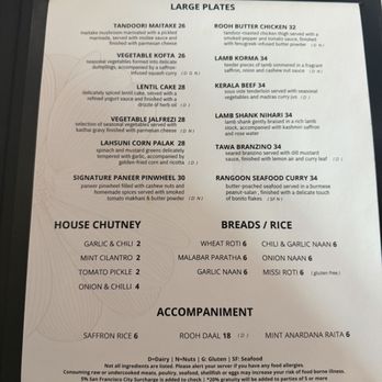 ROOH - Menu - Indian Near Me - San Francisco, California ROOH - Menu - Indian Near Me - San Francisco, California