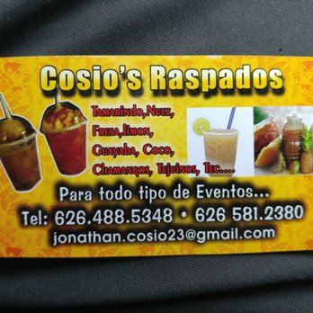 Cosio's Fruit - a business card with a drink - Specialty Food Near Me - Whittier, California Cosio's Fruit - a business card with a drink - Specialty Food Near Me - Whittier, California