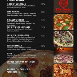 The Oven - Pizza menu (2023)