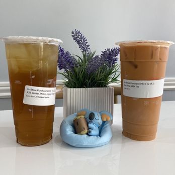 TeaTop - Winter melon alpine green tea, 50% winter melon and less ice, and Thai tea with less ice - Bubble Tea Near Me - Milpitas, California TeaTop - Winter melon alpine green tea, 50% winter melon and less ice, and Thai tea with less ice - Bubble Tea Near Me - Milpitas, California