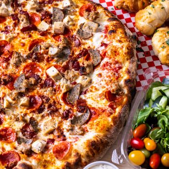 Slice of Austin - MEAT LOVERS:
Fresh Pizza Sauce, Mozzarella, Pepperoni, Bacon, Chicken, Meatball, Sausage - Pizza Near Me - Austin, Texas Slice of Austin - MEAT LOVERS:
Fresh Pizza Sauce, Mozzarella, Pepperoni, Bacon, Chicken, Meatball, Sausage - Pizza Near Me - Austin, Texas