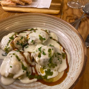 Santa Gula - Shrimp and mushroom ravioli - Spanish Near Me - Barcelona, B Santa Gula - Shrimp and mushroom ravioli - Spanish Near Me - Barcelona, B