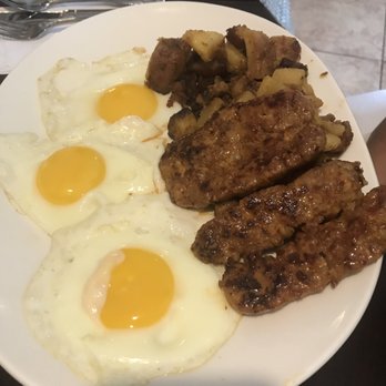 Mesa Cafe and Grill - Hungry boy with Italian sausages - Breakfast & Brunch Near Me - Cranston, Rhode Island