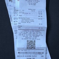 TJ Maxx - The management told me they couldn't void or override their mistake. I didn't push because it was a small amount .