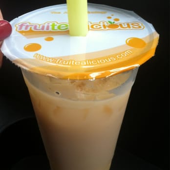 Fruitealicious - Green milk tea w/ flan pudding (aka egg pudding) - Coffee & Tea Near Me - Carrollton, Texas Fruitealicious - Green milk tea w/ flan pudding (aka egg pudding) - Coffee & Tea Near Me - Carrollton, Texas