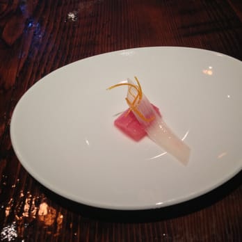 Trokay - rhubarb based amuse - New American Near Me - Truckee, California